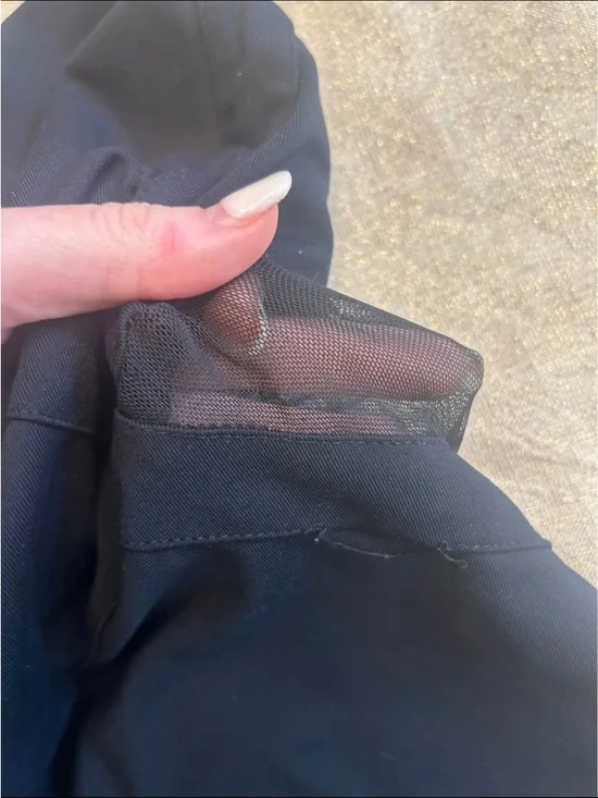 bebe Black Mesh-Trim Tank Top - Picture 3 of 7